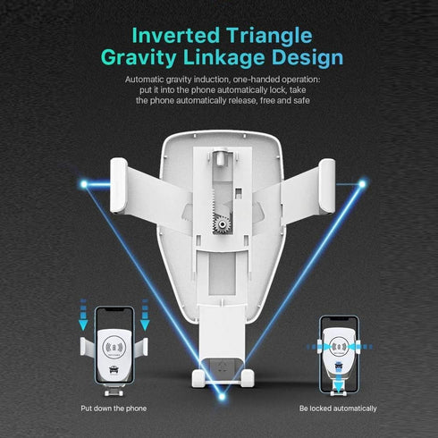 Wireless Car Charger, 10W Qi Fast Charging Auto-Clamping Mount, Compatible with iPhone 11/11 Pro/11 Pro Max