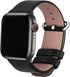 Fullmosa Leather Bands Compatible with Apple Watch Band, 41mm, 40mm, 38mm, 42mm, 44mm, 45mm, 46mm, 49mm, Black/Silver