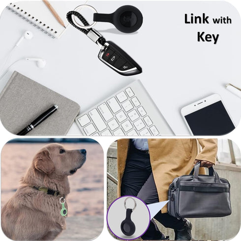 4 Packs Silicone Case for Tile Sticker 2022 - Protective Cover Sleeve with Keychain for Tile Tracker Tag, Pet Collar