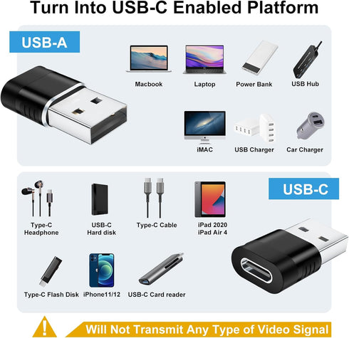 USB to USBC-C Adapter(6 Pack),USB to USB C Adapter,USB A to USB C Adapter,USB C Female to USB Male Adapter,USB Charger USB C Cable Connector for iPhone 15 14 13,MacBook,Cellphone(Black)