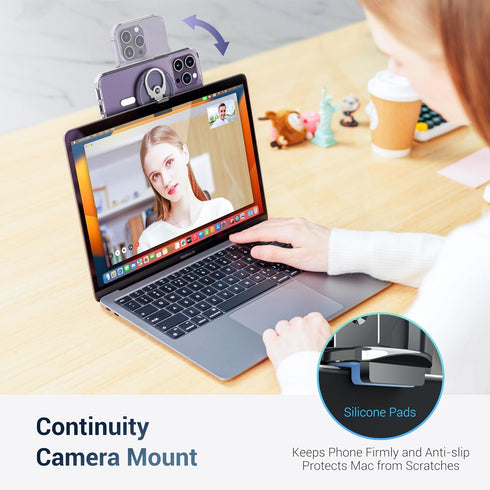 PROfezzion Continuity Camera Mount for MacBook, Strong Magnetic Phone Holder for iPhone 15 14 13 12 Series