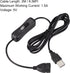MECCANIXITY USB Cable with ON/Off Switch - 2M Black USB Male to Female Extension Cord for LED Desk Lamp