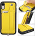 TOOVREN Wallet Case for iPhone XR with Lanyard Strap, Card Holder, Protective Cover with Stand, Yellow