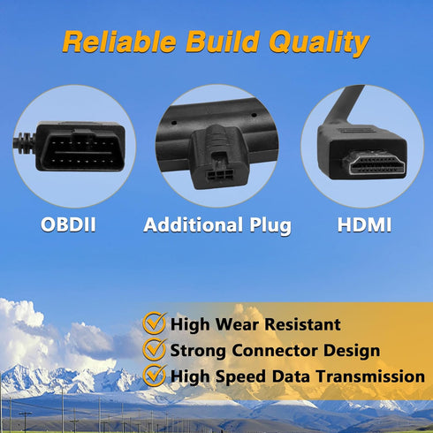 CS2 CTS2 CTS3 H00008000 OBDII to HDMI Interface Cable Monitor Cable Plug Compatible with Edge Replace#: