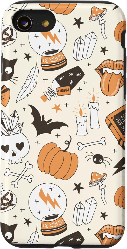 iPhone SE (2020) / 7 / 8 Vintage Witchy Magical Spiritual Crystals Case for Halloween 2023