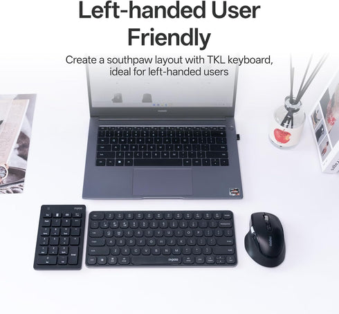Rapoo K50 2.4G 22-Key Wireless Number Pad, Numeric Keypad for Laptop, Speed Data Entry, Numpad with Calculator, Email