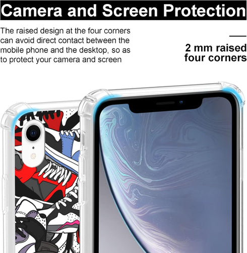 Cool Shoe Clear Phone Case for iPhone XR, 6.1 Inch Case for Teen Boys, Men, Kids
