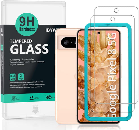 Ibywind 2 Pack Screen Protector for Google Pixel 8 5G 6.2" (Not for Google Pixel 8 Pro 5G), 9H Hardness Tempered Glass,