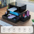 Simple Trending Monitor Stand Riser and Wood Desk Organizer with Drawer and Pen Holder for Laptop, iMac (Black)