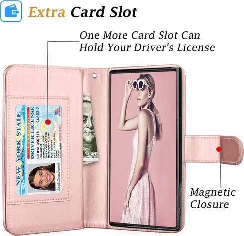 Takfox for Samsung Note 10 Plus Case Wallet, PU Leather with 9 ID Credit Card Holder Slots