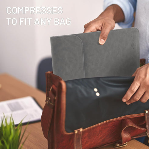 Allinside 13" Laptop Sleeve Compatible with MacBook Air 13 2018-2024 / MacBook Pro 13 2016-2024, Synthetic Leather, Gray
