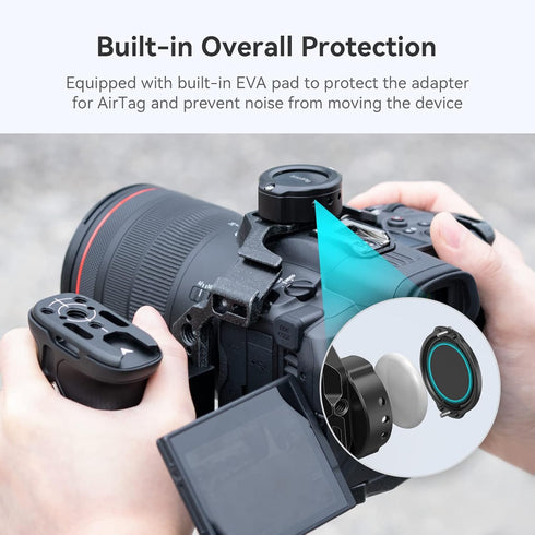 SMALLRIG Cage for AirTag, Camera Adapter Mount with Dual 1/4"-20 Screw Mount, Compatible with Camera Cage and Camera