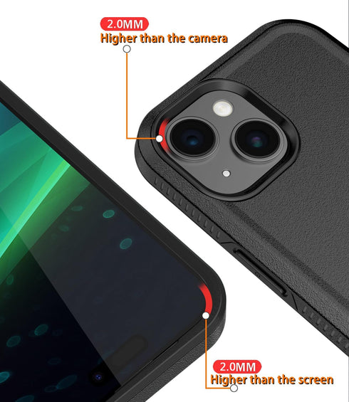 Diverbox iPhone 15 Case, Shockproof and Dropproof with Tempered Glass Screen Protector, Heavy Duty Protection Cover
