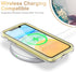 Esdot Compatible with iPhone 12 Pro Max Case, Built-in Screen Protector, Turquoise Pink Marble Design, 6.7"