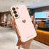 Teageo for Samsung Galaxy S22 5G Case for Women Girl Cute Love-Heart Luxury Bling Soft Back Cover Raised Full Camera Protection Bumper Silicone Shockproof Phone Case for Galaxy S22 5G, Light Pink