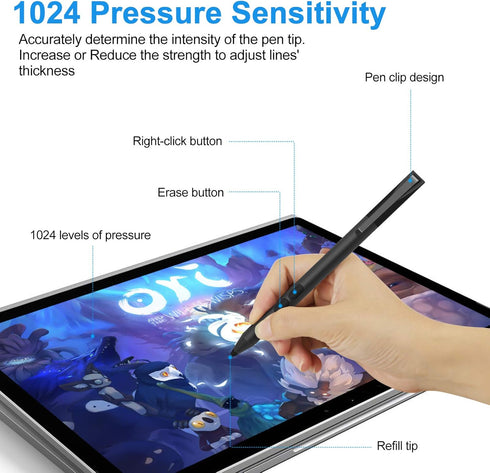 Stylus Pen for HP, Active Pen for HP Specter X360 Envy X360 Pavilion x360 Spectre x2 Envy x2, 2500 Hours Battery Life,
