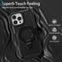 iPhone 13 Pro Case - Black, MIL-Grade Shockproof, Dual Layer, Built-in Stand & Ring Holder, Compatible with MagSafe.