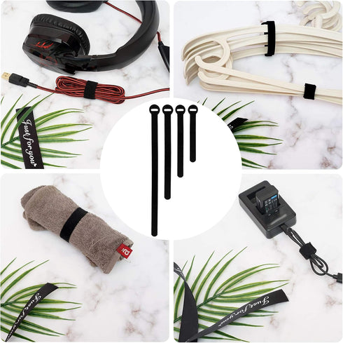 150PCS Reusable Cable Ties - Multi-Purpose Hook & Loop Cable Straps 4+6+8+10inch, Adjustable Fastening Cord Organizer,