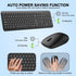 EDJO 2.4G Wireless Keyboard and Mouse Combo, Full Size Silent Ergonomic Keyboard and Mouse, Long Battery Life, Optical