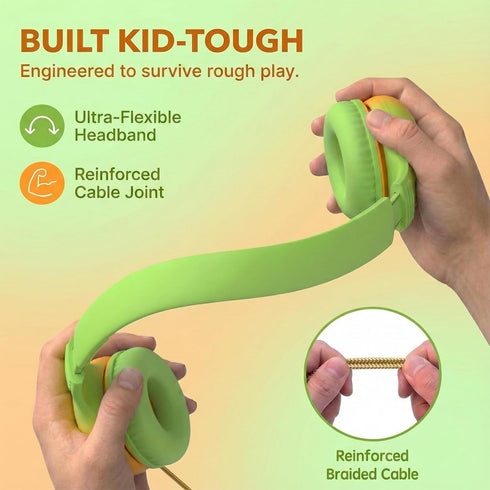 85dB ADOOPE Wired Kids Headphones with USB C Plug, Safe Volume, Adjustable Headband, Tangle-Free Cord Headphones
