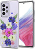 Unov Clear Case for Galaxy A53 5G, Soft TPU Shock Absorption Slim Embossed Pattern Protective Back Cover (Very Peri