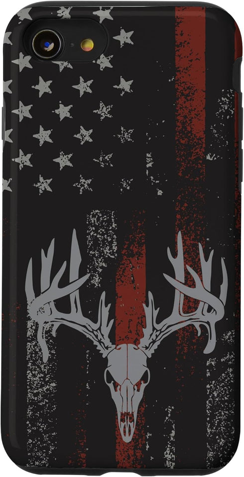 iPhone SE (2020) / 7 / 8 American Flag Whitetail Deer Buck Hunting USA FLAG Case