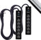 GE 6-Outlet Surge Protector, 2 Pack, 10 Ft Extension Cord, Power Strip, 800 Joules, Black