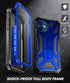 Poetic Spartan iPhone 12/iPhone 12 Pro Case, Full-Body Rugged Dual-Layer Shockproof Cover with Kickstand, Metallic Blue