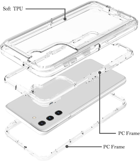 Galaxy S20 Plus Case, Military Drop Tested 3 in 1 Full Body Protective Cover, Heavy Duty Armor Rugged Shockproof (Clear)