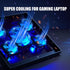 Laptop Cooling Pad for 17inch 15.6 14 13 12inch, Gaming Cooler with 5 Quiet Fans, LED Lights, 2 USB Ports, Adjustable