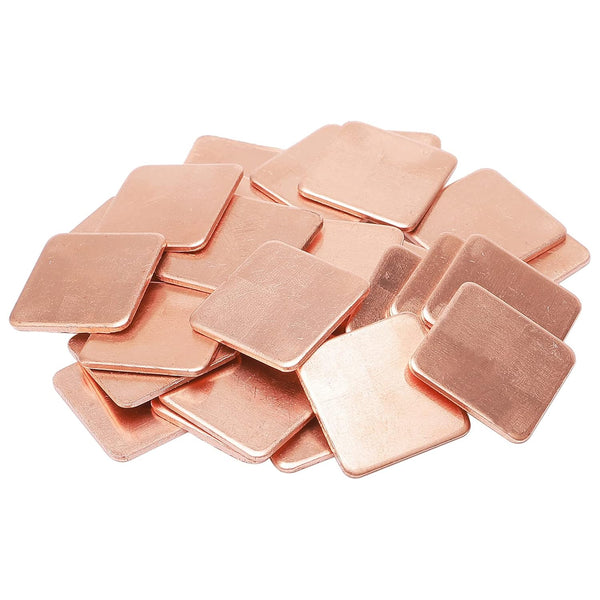 30pcs 15 x 15 x 1 mm Pure Copper Heatsink, Copper Pad Shim Thermal Kit for Cooling PC Components, IC Chipset, GPU, CPU