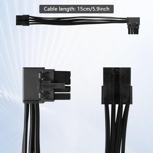 SinLoon 8-Pin Extension Cord PCIE 8 Pin Female to Right Angle Male PCIE Power Adapter Cable for Graphics Card