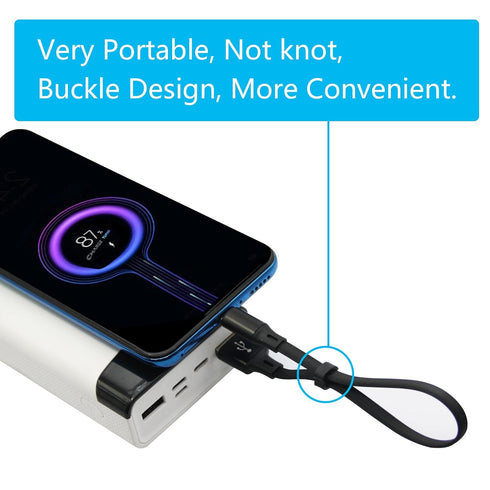 Short Micro USB Fast Charging Cable 0.9in, USB A to Micro USB Charging and Data Sync Cable for Power Bank, Phones (2Pcs)
