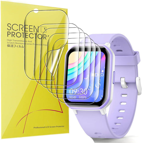 Compatible for YOUSOKU Kids Smart Watch Screen Protector, 6 Pack Full Coverage TPU Clear Film for H97 Pro