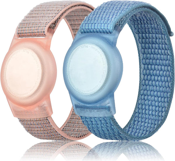 Kids Wristband Compatible with Apple AirTag, Protective Case for GPS Tracker Holder with Nylon Bracelet, Adjustable