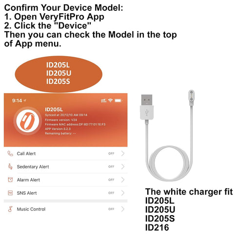 IDW13 Charger Replacement Set for Veryfitpro Smart Watch, Magnetic Charging Cables for ID205L ID205U ID205S IDW13