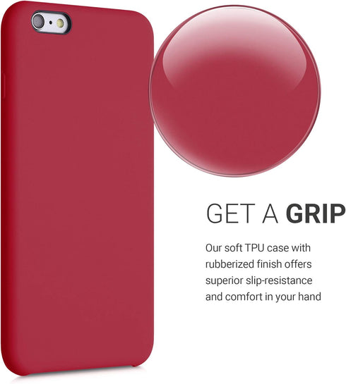 kwmobile Classic Red Case for Apple iPhone 6 Plus / 6S Plus, TPU Silicone Phone Cover with Soft Finish