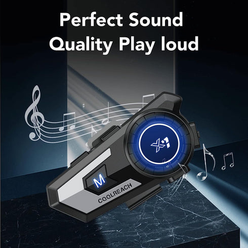 Motorcycle Helmet Bluetooth Headset, CVC Noise Cancellation Stereo Music, 90 Hours Playing Time, Ultra-Thin Earphone