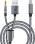 USB C to 3.5mm Car Aux Cable, 2 in 1 USB C to 3.5mm Stereo Aux Headphone Jack Cable with USB C Charging