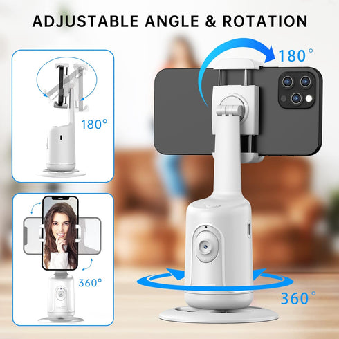 SelfieShow 360 Auto Tracking Phone Holder, Auto Face Tracking Tripod, Portable All-in-one Smart Selfie Stick Rotation