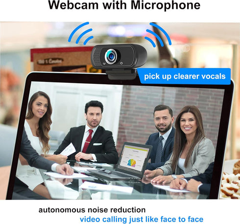Hrayzan 1080p 110-Degree Webcam with Microphone, USB PC Camera Wide Angle Webcam with Tripod/Privacy Cover,Plug