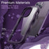 JETech iPhone 14 Pro Max Case 6.7" - Shockproof Clear Hard PC Back, Wave Frame Curly Shape, Deep Purple for Women &
