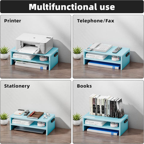 16.5 Inch 2 Marbrasse Monitor Stand Riser, Tier Computer Printer Shelf Stand for Laptop Computer Screen Storage