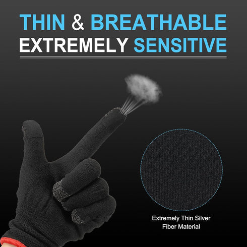 MECCANIXITY Gloves Touch Screen Sticker, Ultra High Sensitivity Flexible Carbon Fiber Stickers, Pack of 40