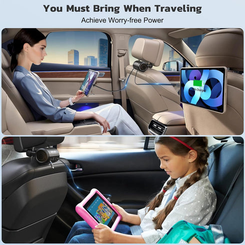 OHLPRO Multi-Car Retractable Backseat Charging Station, 110W Fast Car Charger Adapter for All Phones,