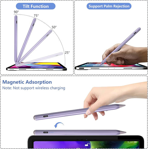 Stylus Pen for iPad with Palm Rejection, Apple iPad Pro 11/12.9, Compatible with iPad 10th/9th/8th/7th/6th Gen
