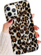 J.west Leopard Case for iPhone 12 Pro Max, Luxury Sparkle Cheetah Print Design, Soft Silicone Cover with TPU Bumper