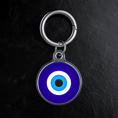 Impressed Protective Full Cover AirTag Case for Women, Lightweight Evil Eye Design with Keychain for Apple AirTag