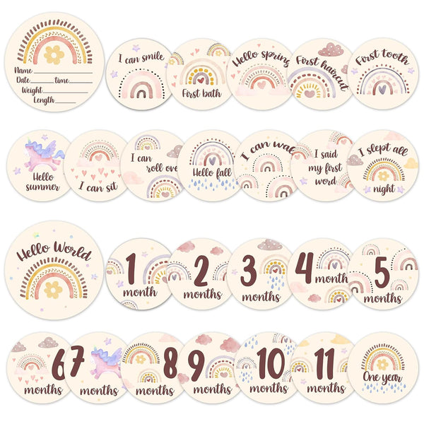 Baby Monthly Milestone Cards Sign - Double Sided Wooden Milestone Cards with