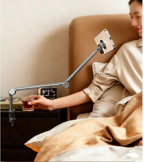 Srnyow iPhone17 16 15 14 13 12 360 Phone Holder for Bed, Magnetic Cell Phone Stand for Pro Max Plus Mini, Flexible Long